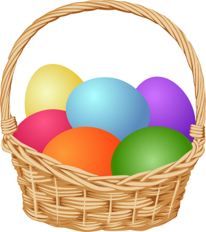 an easter basket of eggs